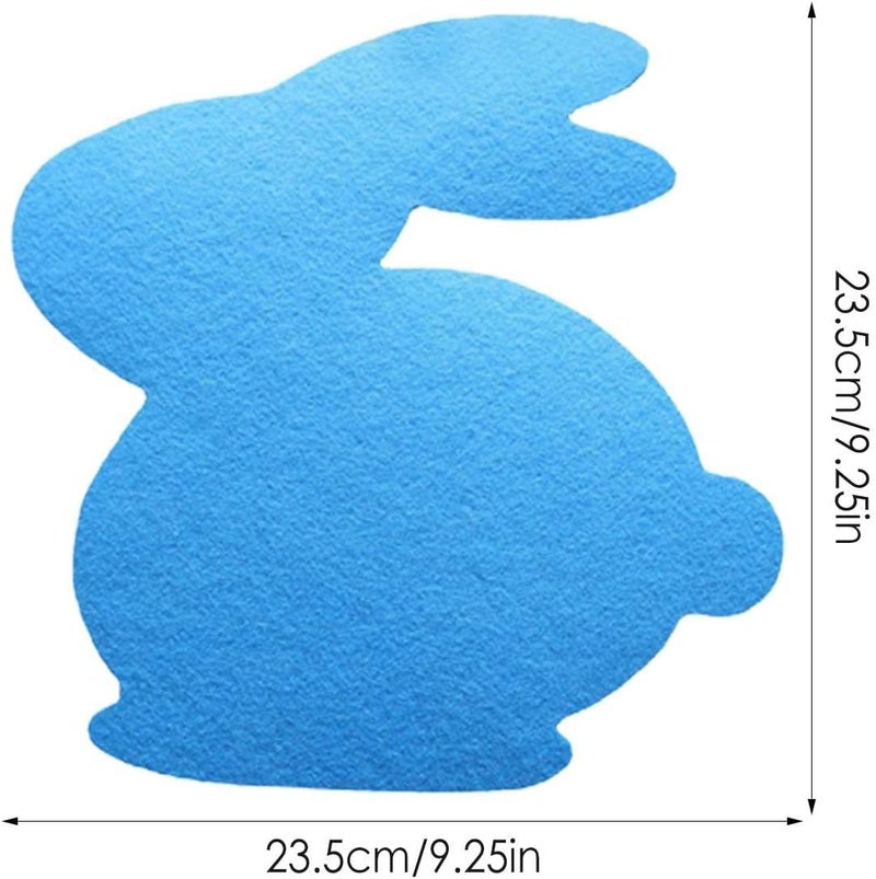 ويوبلز مجموعة مفارش طعام مرحة على شكل أرنب عيد الفصح، 4 قطع - مانعة للانزلاق، مقاومة للحرارة، قابلة للغسل، مناسبة للأطباق والأكواب - لتزيين طاولة الطعام، 23.5 × 23.5 سم - Image 4